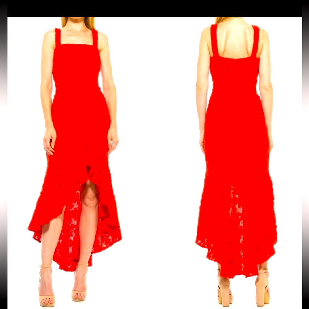 NWT Alexia Admor Sylvana Crochet High-Low Lace Dress